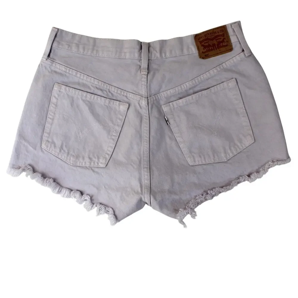 Levi's 501 Denim Micro Shorts Womens 31 Light Purple Jean Button Fly Festival